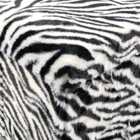 Go-Poufs Knock-Down Medium Cube Faux Fur Storage Ottoman | Zebra Black/White - Picture 5 of 7